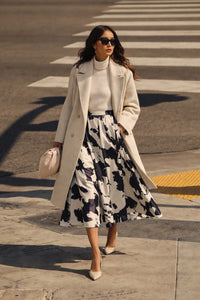 PATTERNED SATIN SKIRT