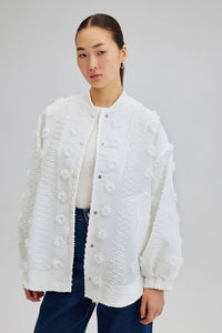FLORAL LACE BOMBER JACKET