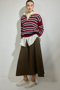 ELASTIC WAIST SKIRT WITH POCKETS