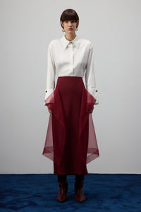 ORGANZE PENCIL SKIRT