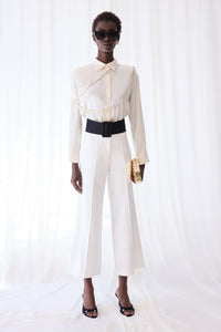 RIBBED CREPE TROUSERS