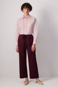ELASTICATED WAIST WIDE LEG TROUSERS