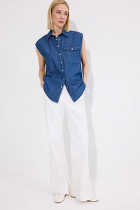 DENIM EFFECTED VEST