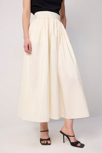 TAFFETA SKIRT WITH PLEATED WAIST