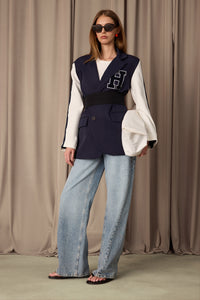 JACKET WITH EMBROIDERED FRONT AND LINING