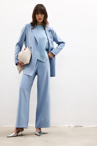 WIDE-LEG CREPE PANTS
