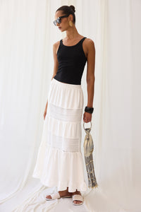 Lace Skirt with Elastic Waist