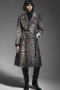 100% COTTON LEOPARD PATTERNED LONG JACKET