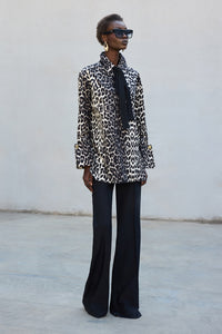 LEOPARD-PRINT SHIRT WITH WIDE CUFFS