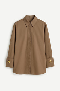 WIDE-COLLARED POPLIN SHIRT