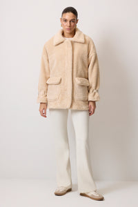 BUCKLE DETAILED PLUSH JACKET