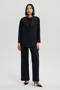 LINEN JACKET WITH ORGANZA COLLAR