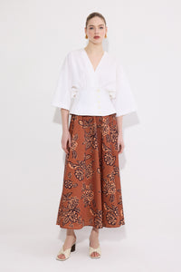 PRINTED SATIN SKIRT