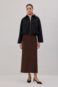 ZIPPERED GABARDINE BALLOON JACKET