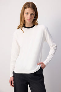100% COTTON RIBBED COLLAR T-SHIRT