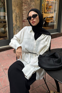 RELAX FIT SATIN SHIRT