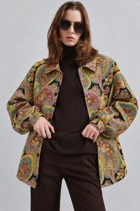 SHAWL-PATTERNED BOMBER JACKET