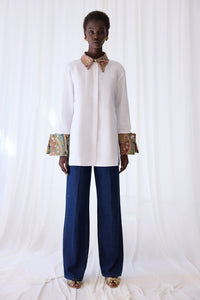 SHIRT WITH ETHNIC PATTERNED DETAILED