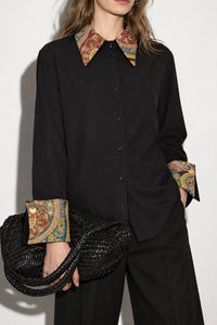 SHIRT WITH ETHNIC PATTERNED DETAILED