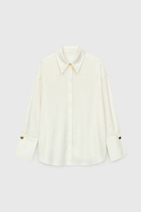 WIDE-COLLARED SATIN SHIRT
