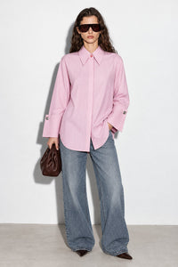 WIDE-COLLARED STRIPED SHIRT