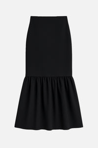 FLOUNCED CREPE SKIRT