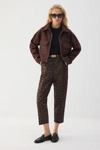 LEOPARD PATTERNED CARROT TROUSERS