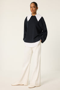 SHIRT COLLAR THIN SWEATSHIRT