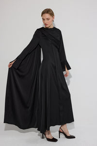 DRAPED SATIN DRESS